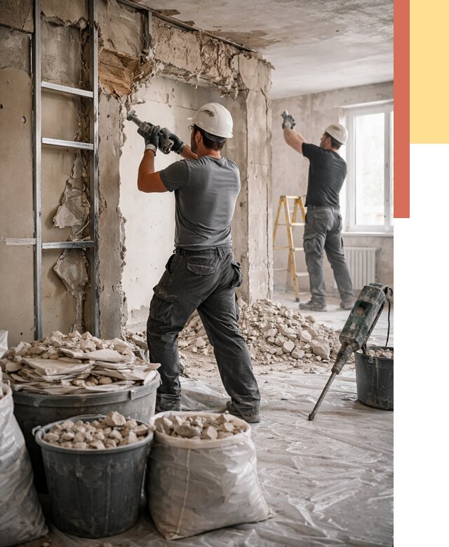 Демонтажные работы в Валуйках от 2874 руб. — услуги и цена под ключ | ОТДЕЛОЧНИК-Вли