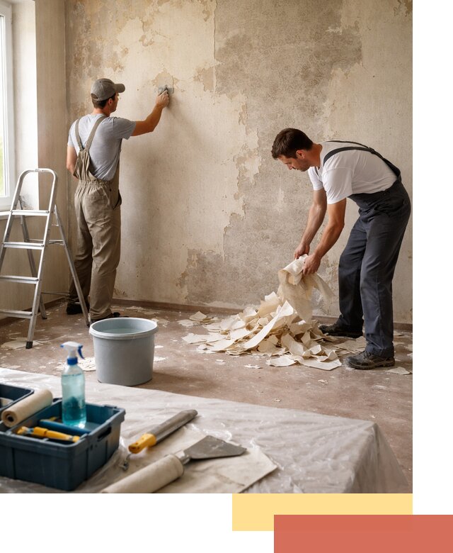 Снятие старых обоев в Валуйках быстро и качественно