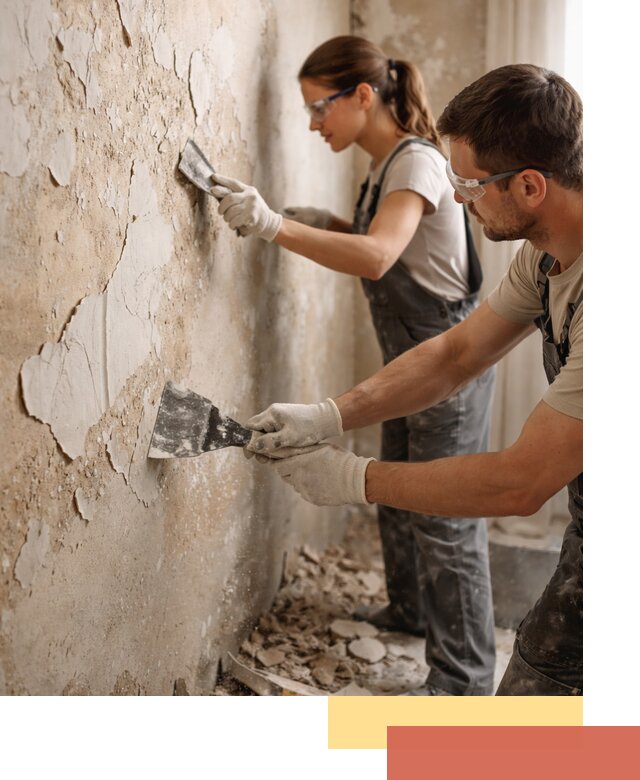 Снятие старой шпаклевки и подготовка поверхностей в Валуйках