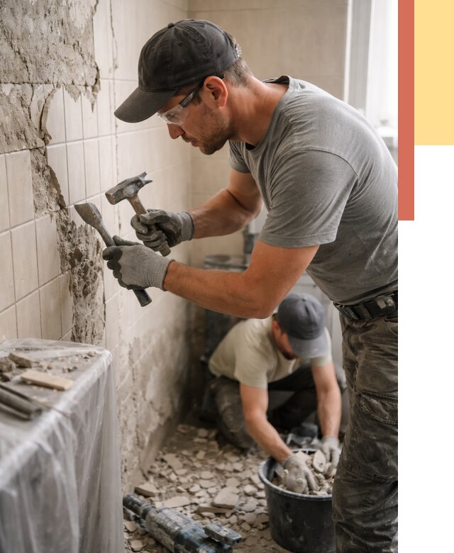 Демонтаж плитки со стен в Валуйках от 905 руб. — быстро и недорого | ОТДЕЛОЧНИК-Вли