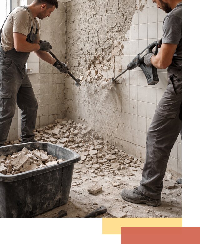 Демонтаж плитки со стен в Валуйках быстро и аккуратно