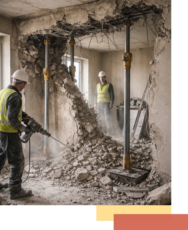 Снос несущих стен в Валуйках с гарантией безопасности и качества