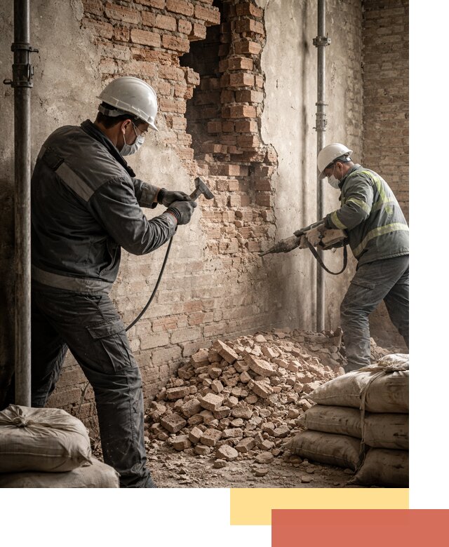 Демонтаж кирпичных стен в Валуйках быстро и безопасно