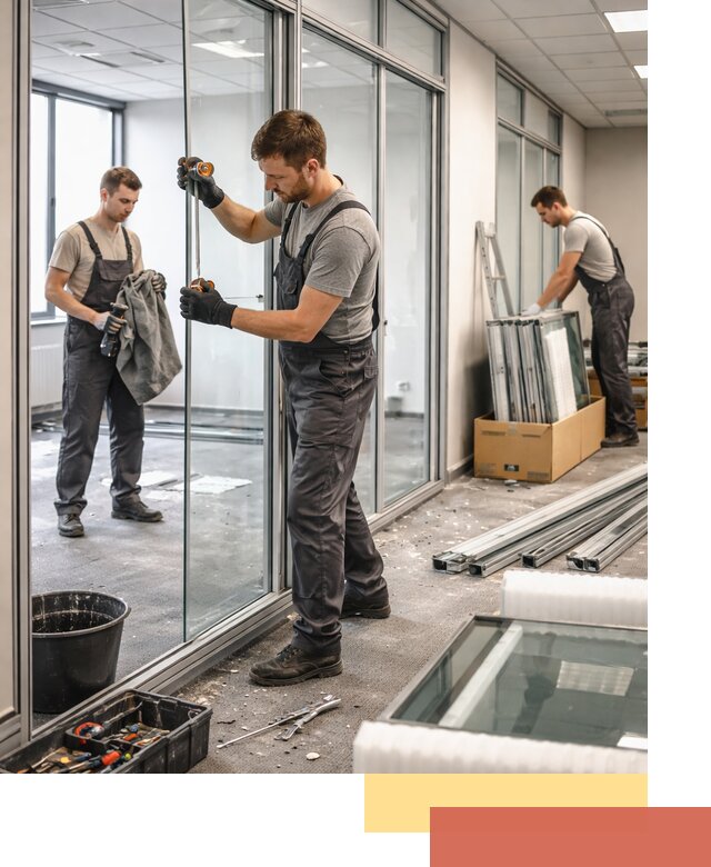 Демонтаж стеклянных перегородок в Валуйках быстро и безопасно