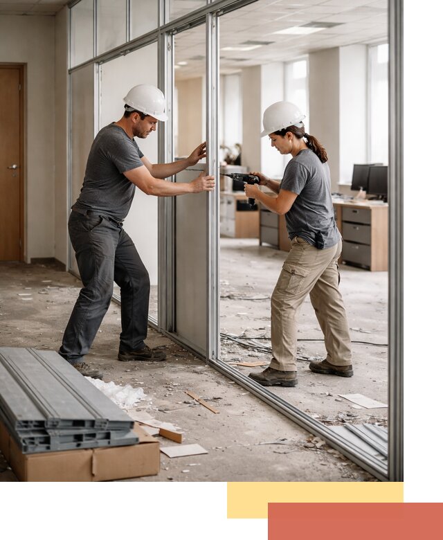 Демонтаж алюминиевых перегородок в Валуйках быстро и аккуратно