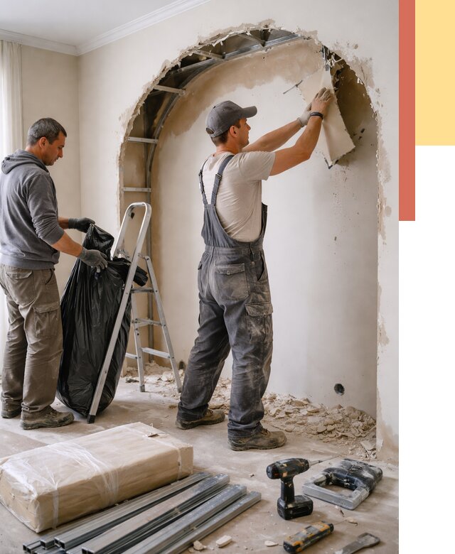 Демонтаж арки из гипсокартона в Валуйках от 3726 руб. — услуги под ключ | ОТДЕЛОЧНИК-Вли