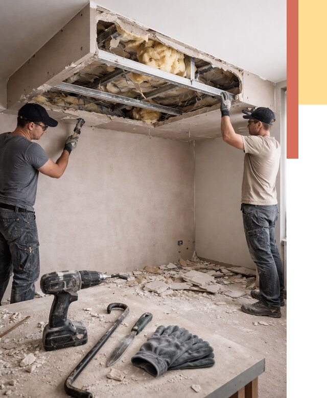 Демонтаж короба из гипсокартона в Валуйках от 1618 руб. — быстро и недорого | ОТДЕЛОЧНИК-Вли