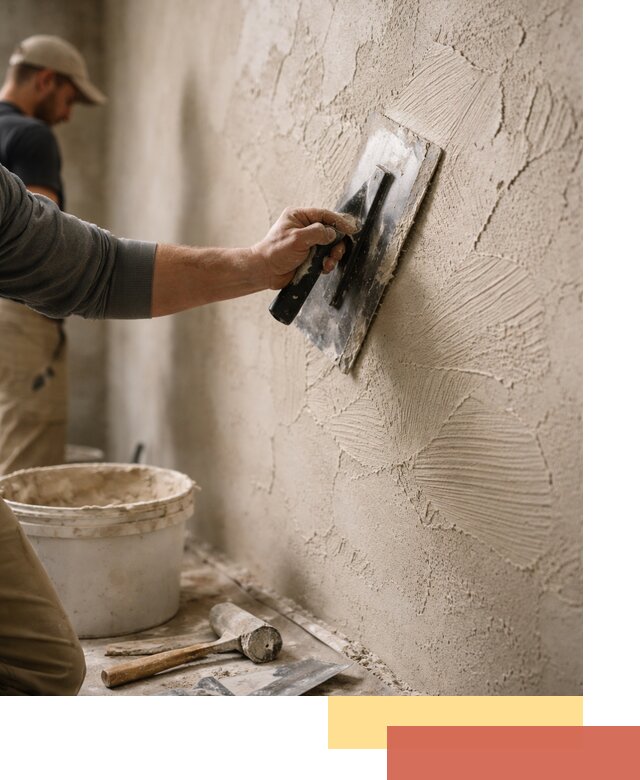 Фактурная штукатурка стен в Валуйках — монтаж, отделка, реставрация