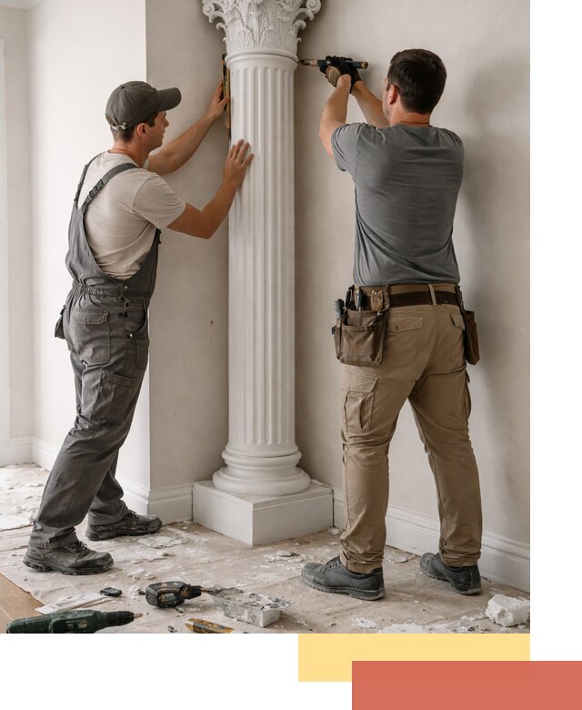 Установка декоративных колонн в Валуйках под ключ