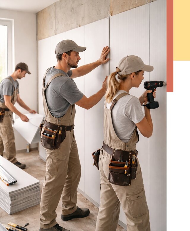 Монтаж ПВХ панелей на стены в Валуйках от 479 руб/м2 — быстро и недорого | ОТДЕЛОЧНИК-Вли