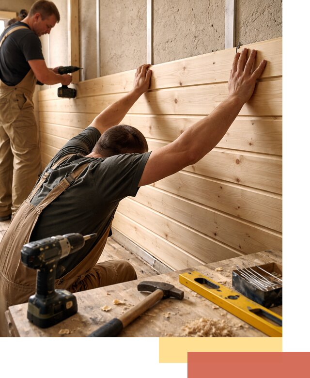 Монтаж деревянной вагонки на стены в Валуйках быстро и качественно