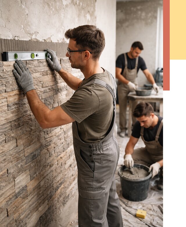 Монтаж искусственного камня в Валуйках от 4790 руб. под ключ | ОТДЕЛОЧНИК-Вли