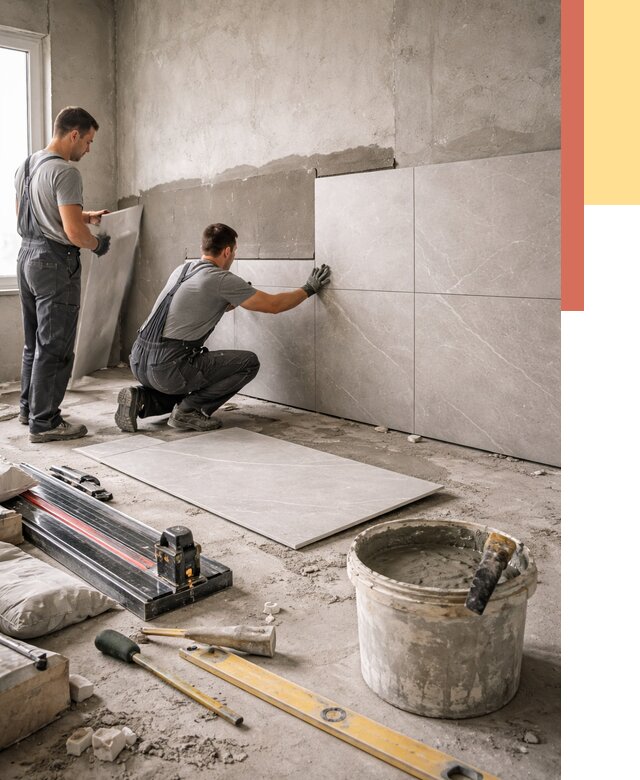 Облицовка стен керамогранитом в Валуйках от 4471 руб./м² — услуги под ключ | ОТДЕЛОЧНИК-Вли