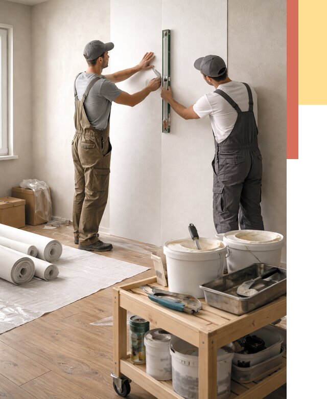 Поклейка стеклообоев в Валуйках от 6919 руб. за м2 — быстро и недорого | ОТДЕЛОЧНИК-Вли