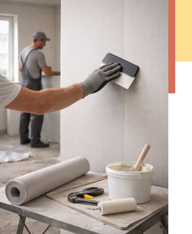 Поклейка обоев под покраску в Валуйках от 3726 руб. за м2 | ОТДЕЛОЧНИК-Вли