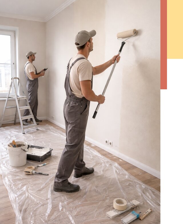 Покраска стен акриловой краской в Валуйках от 3726 руб./м² — быстро и недорого | ОТДЕЛОЧНИК-Вли