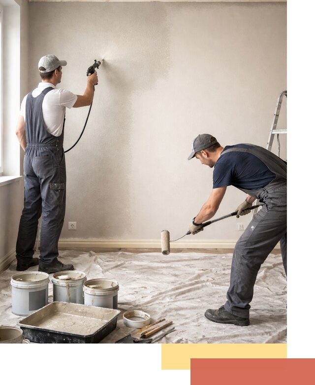 Покраска стен моющейся краской и защита поверхностей в Валуйках