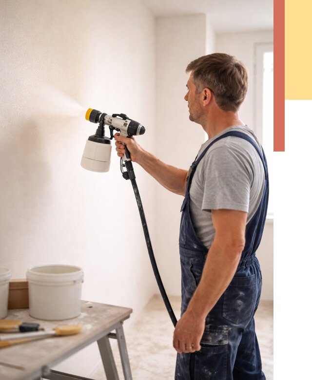 Покраска стен краскопультом в Валуйках от 7984 руб. — механизированная покраска | ОТДЕЛОЧНИК-Вли