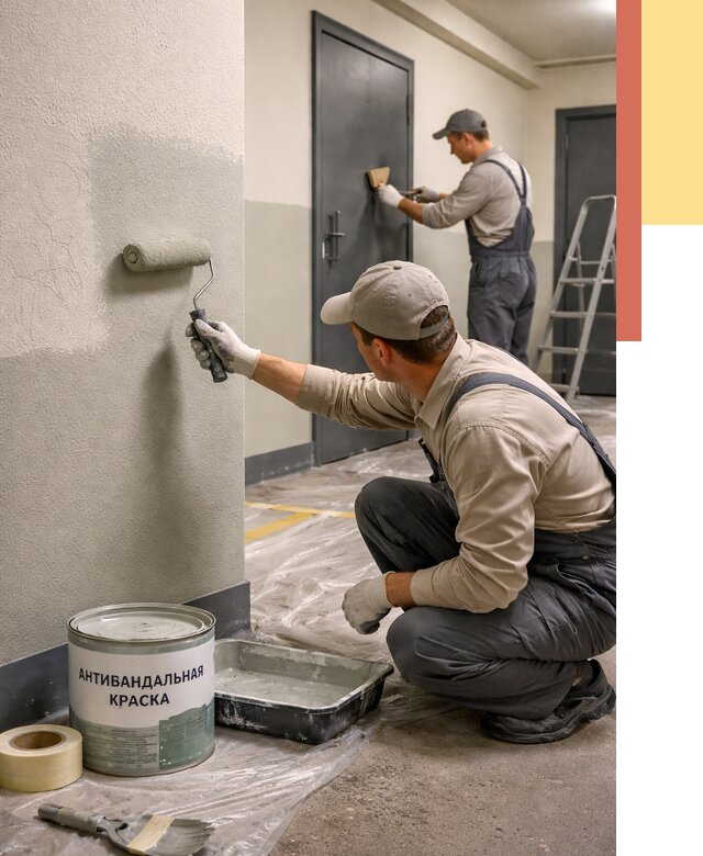 Покраска стен антивандальной краской в Валуйках от 4790 руб./м² под ключ | ОТДЕЛОЧНИК-Вли