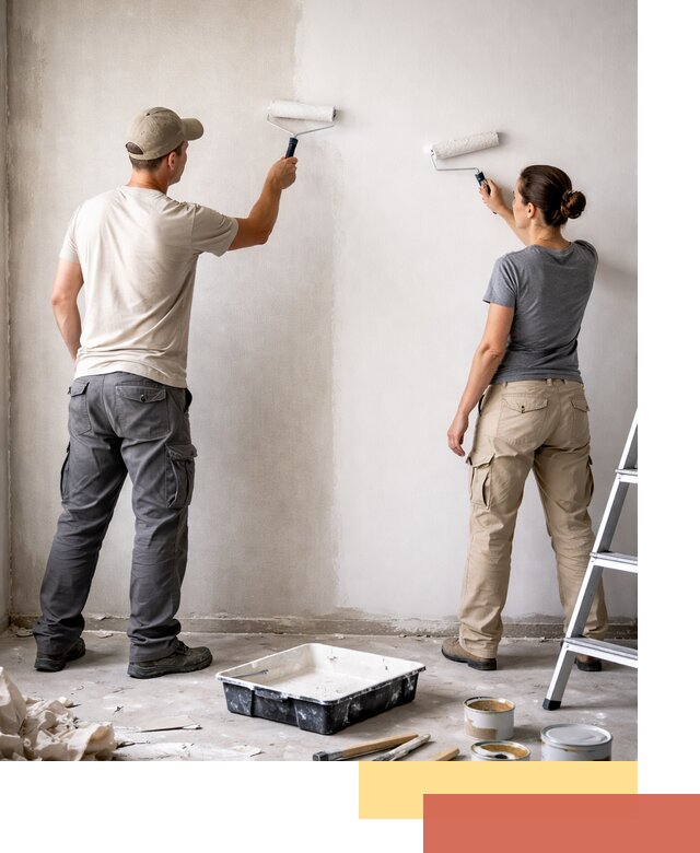 Окраска стен по стеклохолсту в Валуйках качественно и долговечно