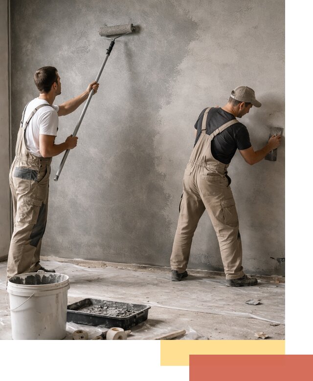 Покраска стен под бетон в Валуйках профессионально и недорого