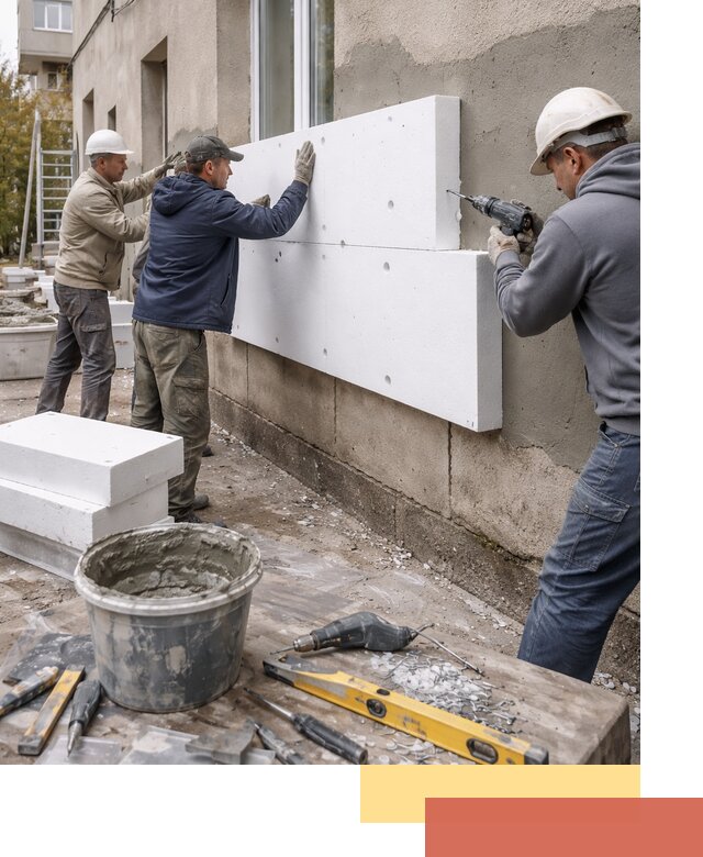 Утепление наружных стен пенопластом в Валуйках