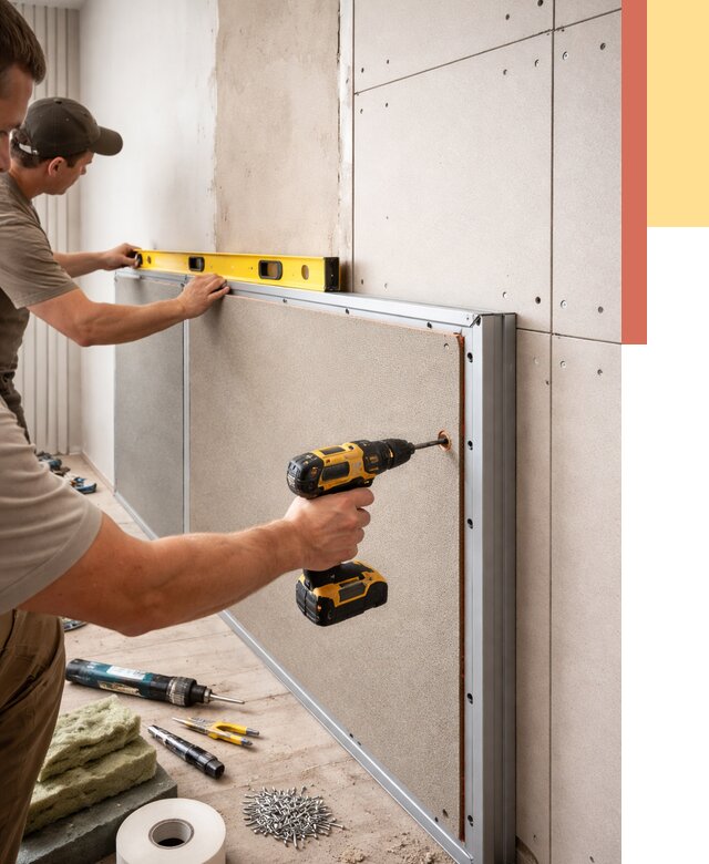 Шумоизоляция стен панелями ЗИПС в Валуйках от 2342 руб./м² под ключ | ОТДЕЛОЧНИК-Вли