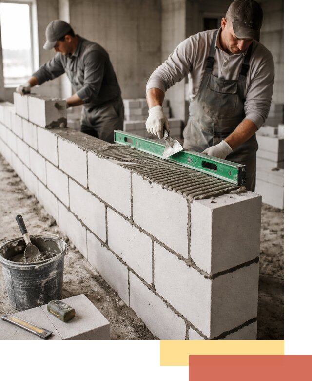 Кладка перегородок из газобетона в Валуйках быстро и качественно