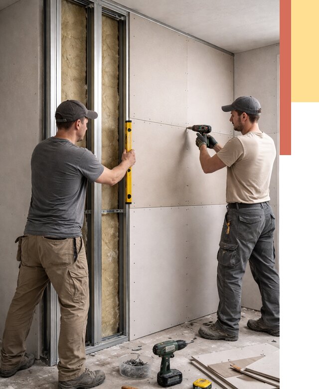 Монтаж двухслойной перегородки из гипсокартона в Валуйках от 1544 руб. | ОТДЕЛОЧНИК-Вли