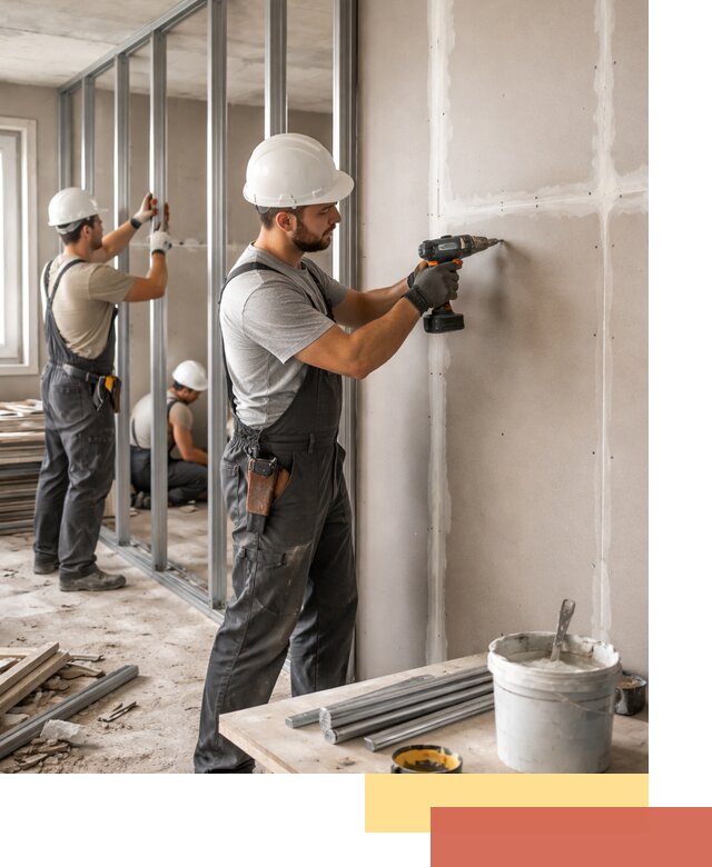 Перегородки из огнестойкого гипсокартона в Валуйках под ключ