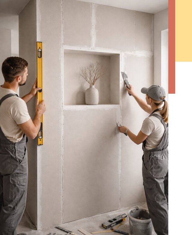 Перегородка из гипсокартона с нишей в Валуйках от 3460 руб. под ключ | ОТДЕЛОЧНИК-Вли