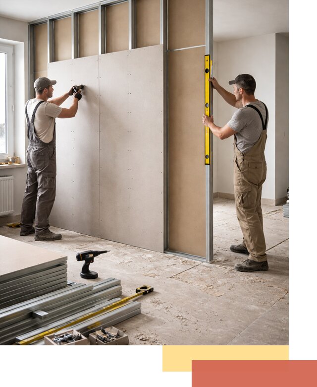 Зонирующая перегородка из гипсокартона под ключ в Валуйках