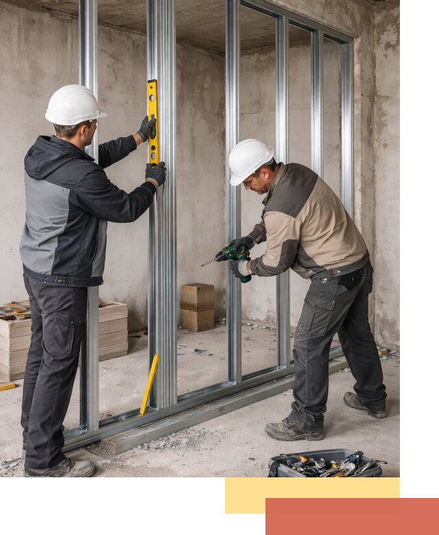 Монтаж каркаса перегородки из профиля в Валуйках