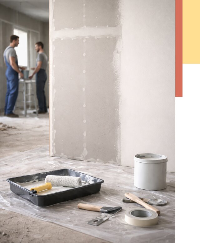 Покраска перегородок из гипсокартона в Валуйках от 4790 руб. под ключ | ОТДЕЛОЧНИК-Вли