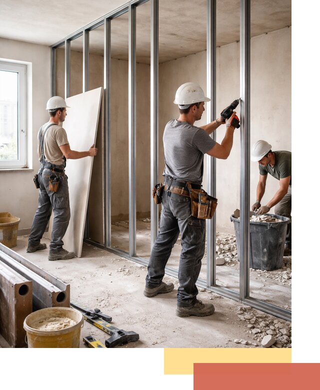 Перенос гипсокартонной перегородки в Валуйках профессионально и быстро