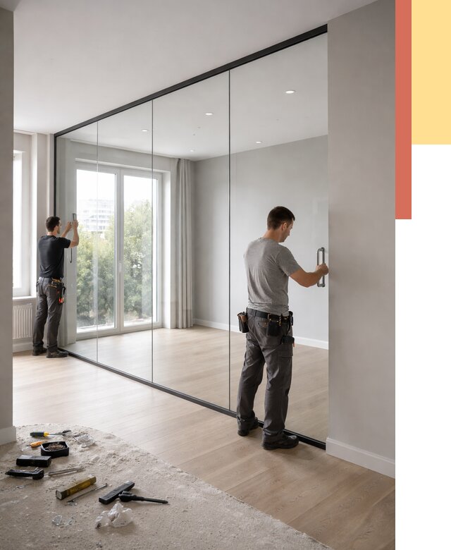 Изготовление стеклянных перегородок в Валуйках от 13147 руб. под ключ | ОТДЕЛОЧНИК-Вли