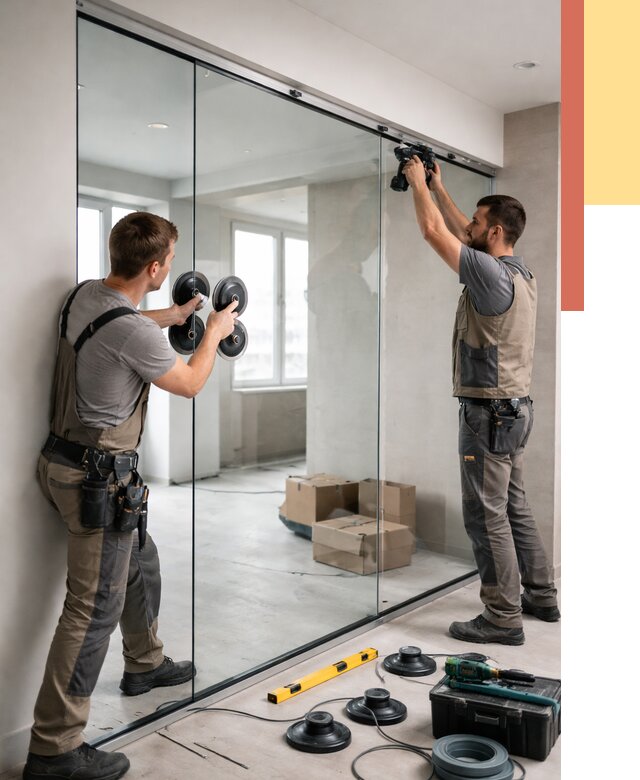 Монтаж стеклянных перегородок в Валуйках от 6919 руб. | ОТДЕЛОЧНИК-Вли