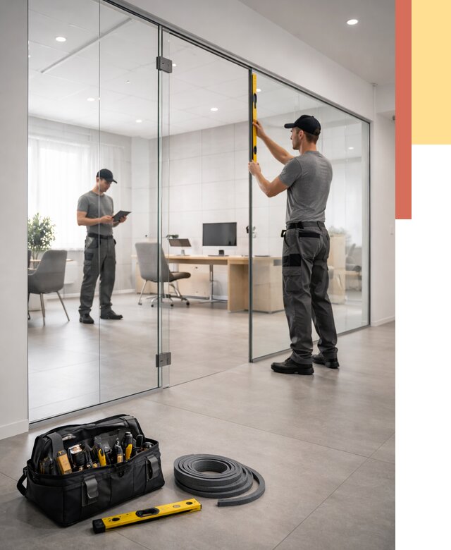 Цельностеклянные перегородки под ключ в Валуйках от 10113 руб. — монтаж и цены | ОТДЕЛОЧНИК-Вли