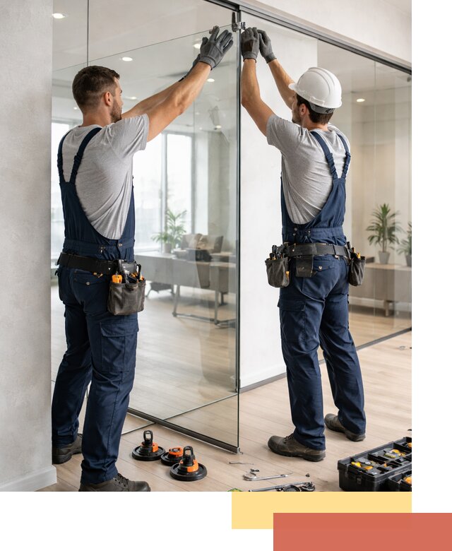 Безрамные стеклянные перегородки под ключ в Валуйках