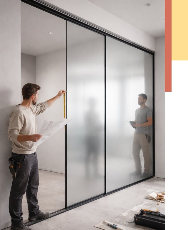 Матовые стеклянные перегородки в Валуйках от 9048 руб. — монтаж и установка | ОТДЕЛОЧНИК-Вли