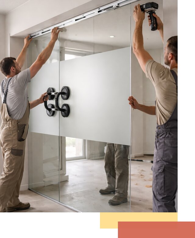 Матовые стеклянные перегородки под ключ в Валуйках