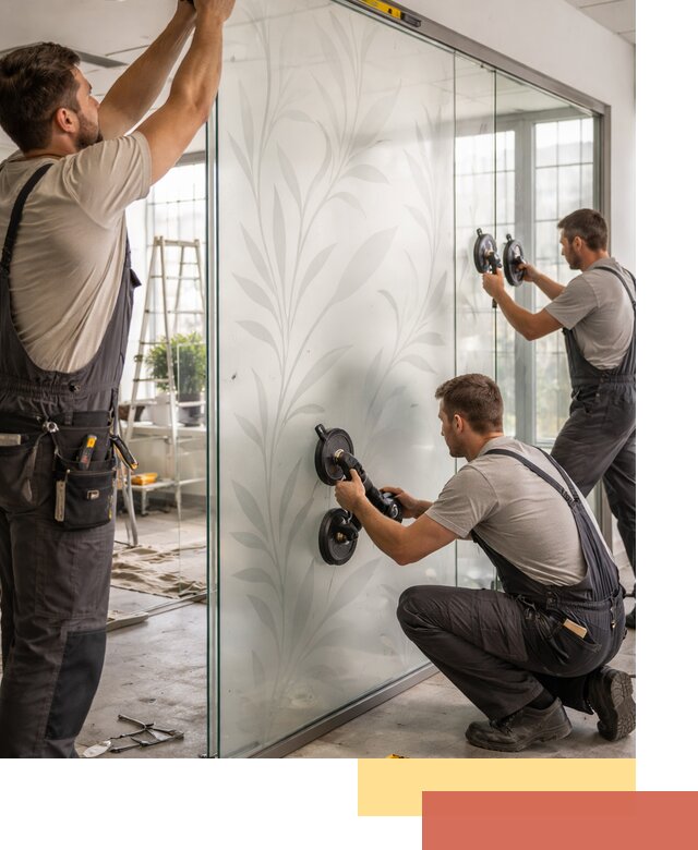 Стеклянные перегородки с рисунком на заказ в Валуйках