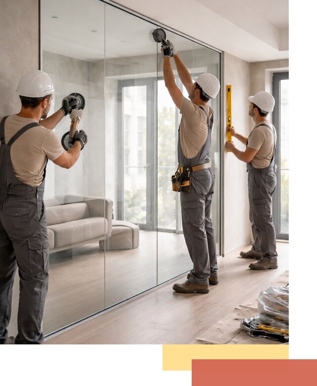 Перегородки из закаленного стекла в Валуйках для офисов и квартир