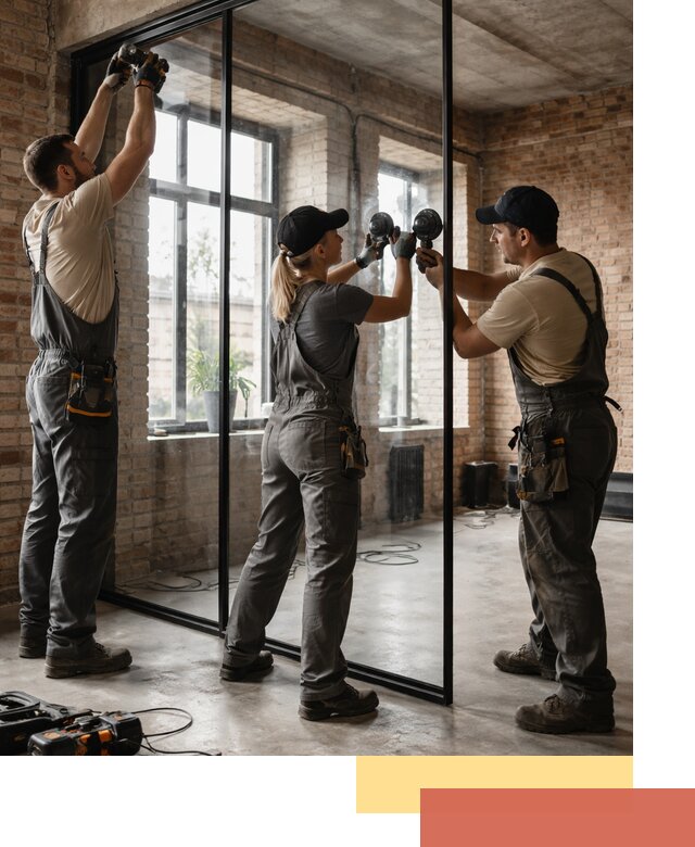 Стеклянные перегородки лофт — изготовление и монтаж в Валуйках