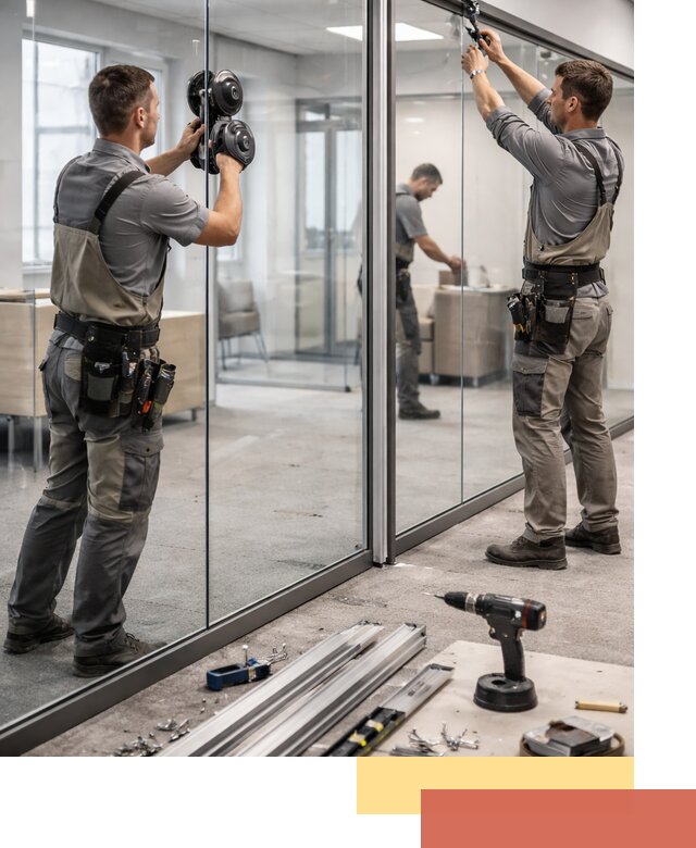 Стеклянные офисные перегородки под ключ в Валуйках