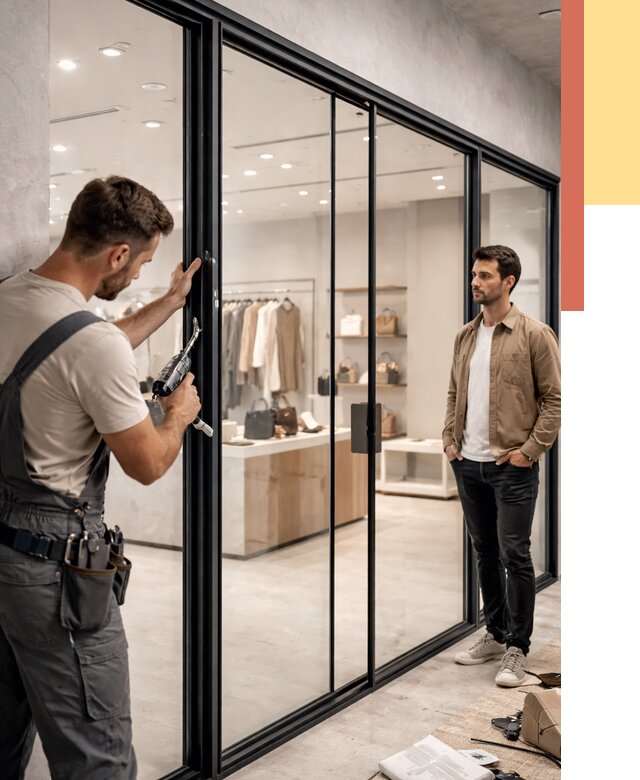 Стеклянные перегородки для магазинов в Валуйках от 8729 руб. под ключ | ОТДЕЛОЧНИК-Вли