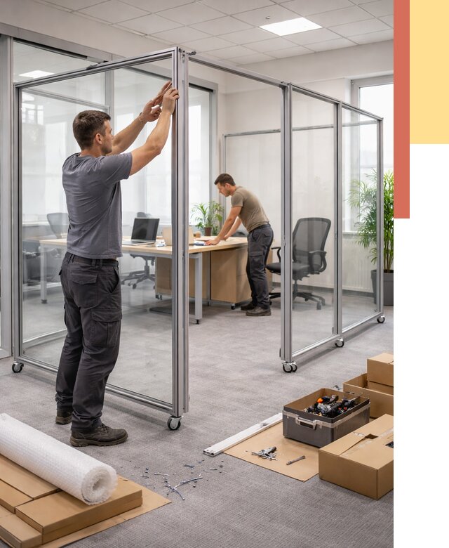 Мобильные офисные перегородки в Валуйках от 13306 руб. — установка под ключ | ОТДЕЛОЧНИК-Вли