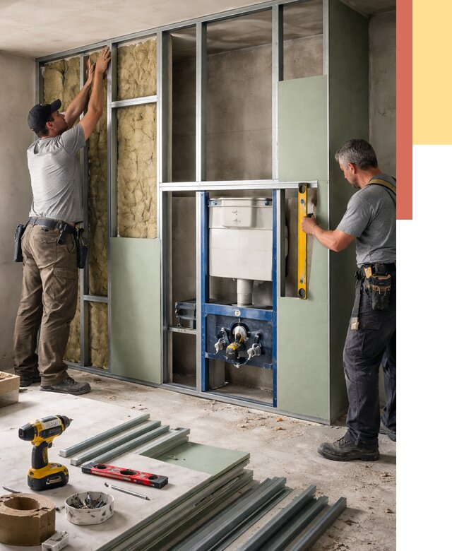 Установка сантехнических перегородок в Валуйках от 9048 руб. | ОТДЕЛОЧНИК-Вли