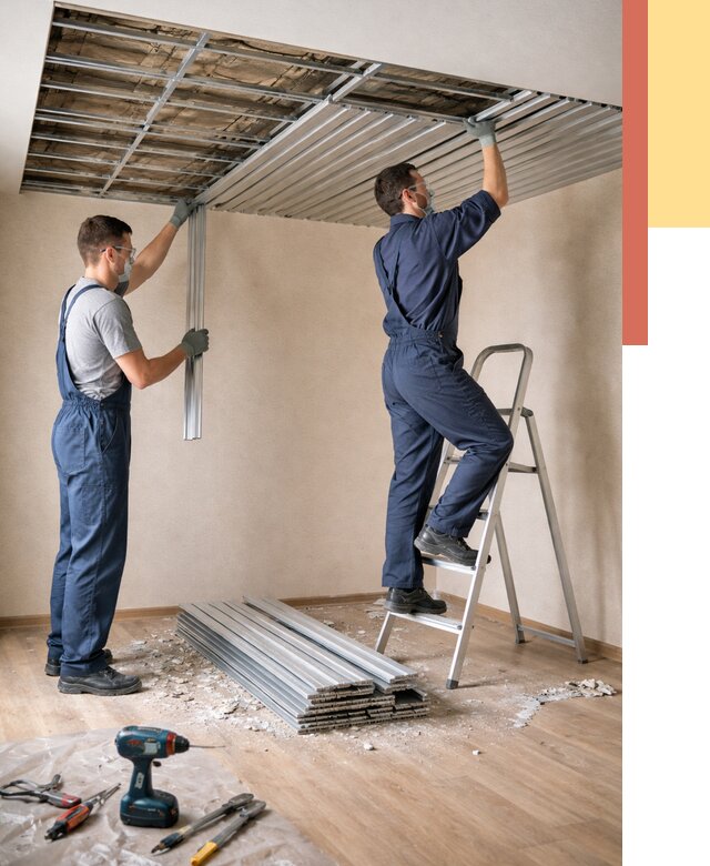 Демонтаж реечного потолка в Валуйках от 4790 руб. быстро и недорого | ОТДЕЛОЧНИК-Вли