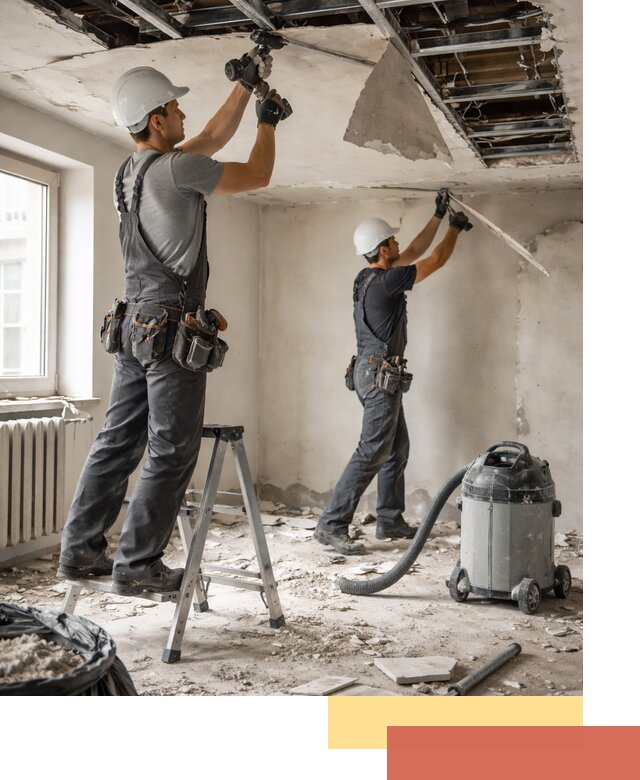 Демонтаж гипсокартонного потолка в Валуйках быстро и аккуратно